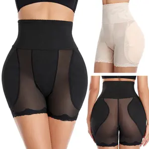 Women's High Waist Shapewear Shorts, Tummy Control Butt Lifter with Removable Hip Pads, Postpartum Body Shaper Underwear for Butt & Hip Enhancement