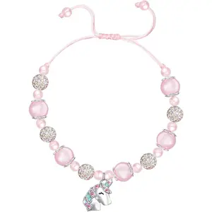 Magical Unicorn Bracelet for Girls，Pink Bracelet Unicorn Jewelry Gifts for Girls Daughter Granddaughter Niece Birthday Christmas.