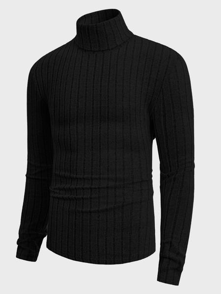 Men's High Neck Pullover Sweater, Solid Color Long Sleeve Crew Neck Shirt, Casual & Formal Fit, Perfect for Daily Wear Men's High Neck Pullover Sweater, Solid Color Long Sleeve Crew Neck Shirt, Casual & Formal Fit, Perfect for Daily Wear