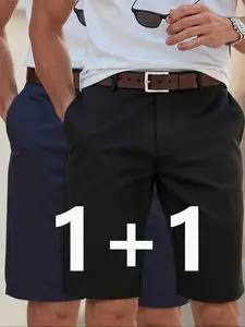 2-Pack Men’s Old Money Wrinkle-Free Stretch 5" Business Shorts. Crisp anti-sag fabric, comfy unrestricted fit, tailored leg shaping, versatile for all scenes