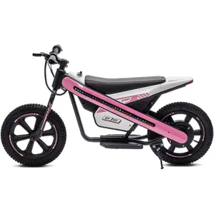 24V Electric Bike for Kids, Kids Electric Bike with 300W Motor 7Ah Battery, Flashing LED Lights, 2 Speed Settings, Music Function, Electric Dirt Bike for Kids Ages 6+, Pink