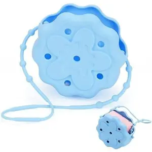 Silicone Shower Steamer Holder, Long Lasting Bath Bombs Holder, Hangable&Durable Shower Steamers Tray, Aromatherapy Diffuser Containers, Bathroom Accessory for Decor, Blue