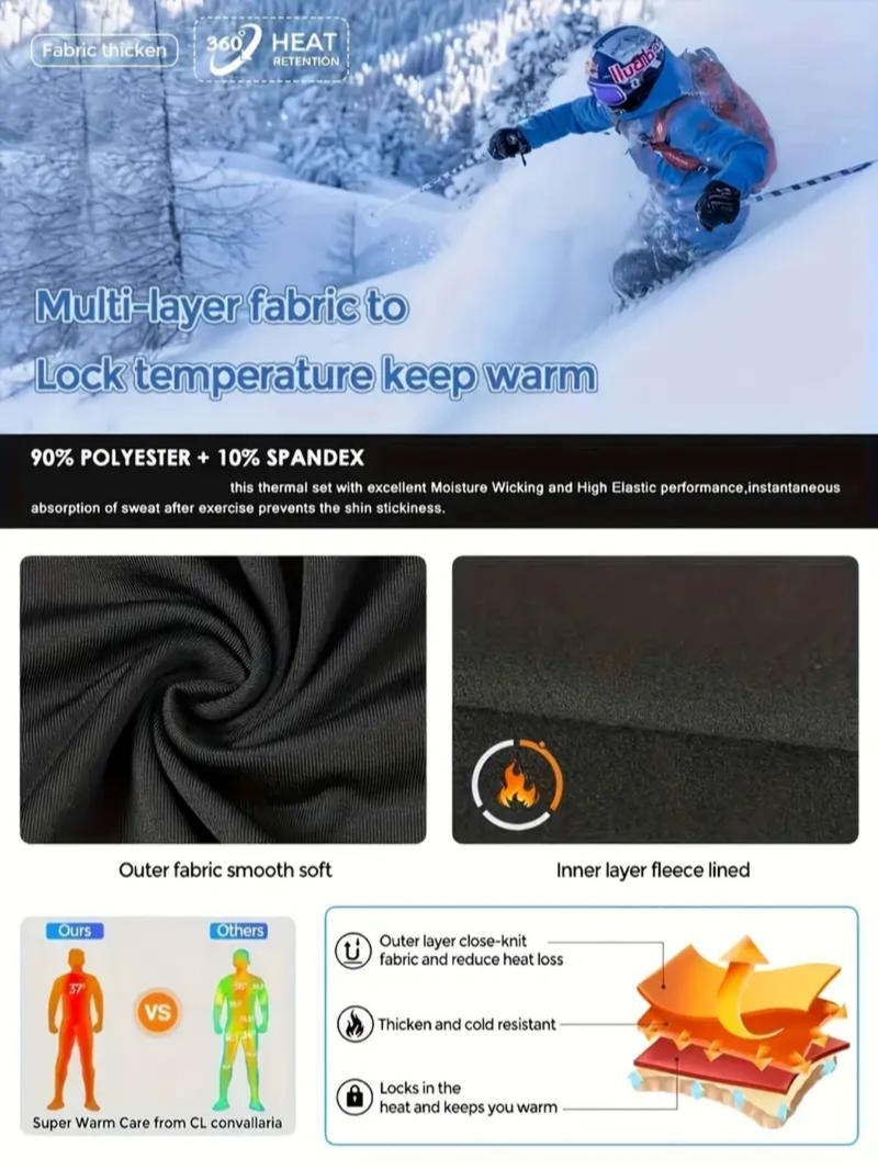 3PCS Men’s Ultra High Neck Thermal Compression Tops – Lightweight Fleece-Lined Base Layer, Stretchy Slim Fit Long Sleeve Shirts for Winter Training, Running, Gym, or Daily Layering Wear