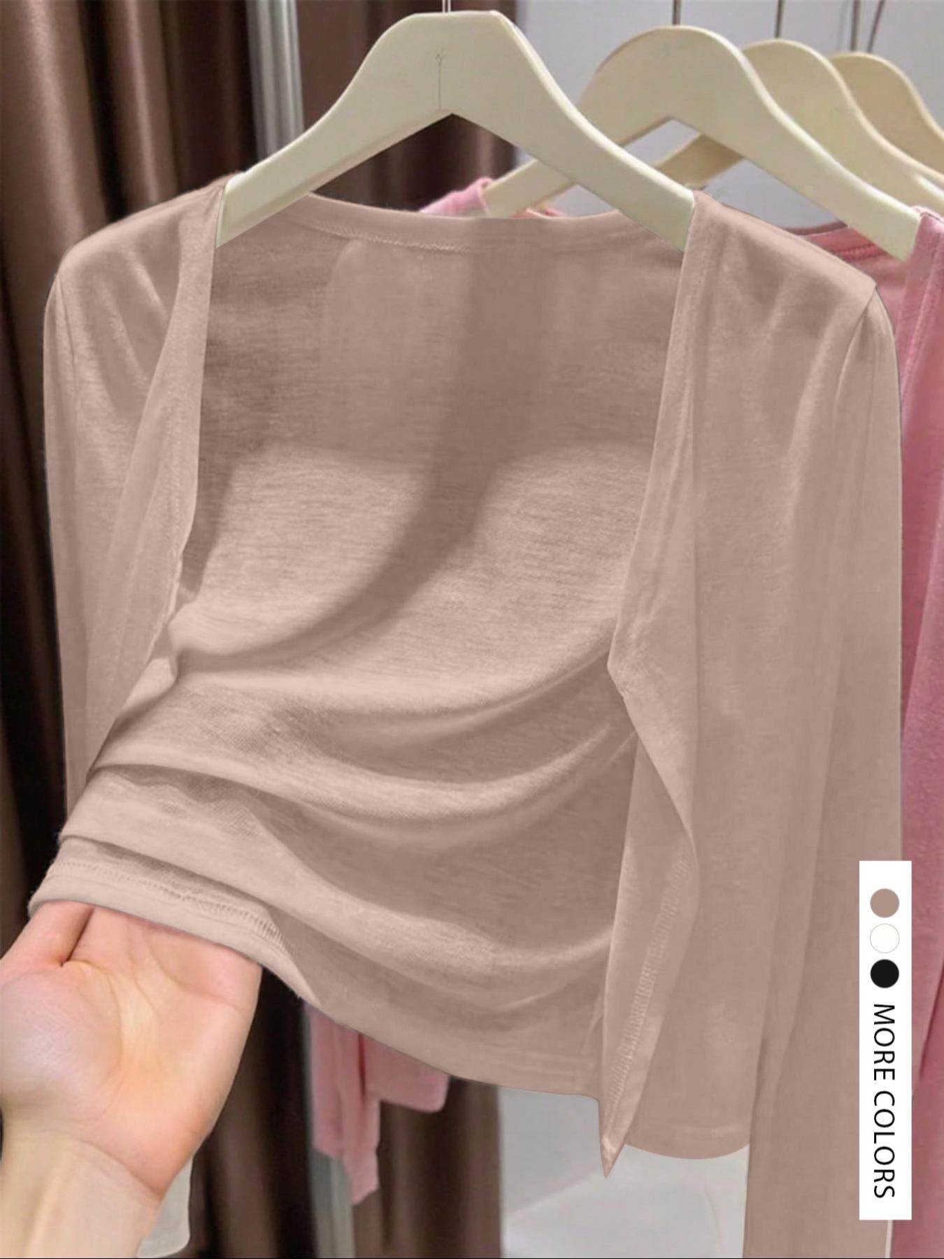 Women's Casual Solid Color Long Sleeves Short Cardigan, Basic Lightweight Open Front Sweater, Fashionable Ladies' Knitwear for Daily Wear