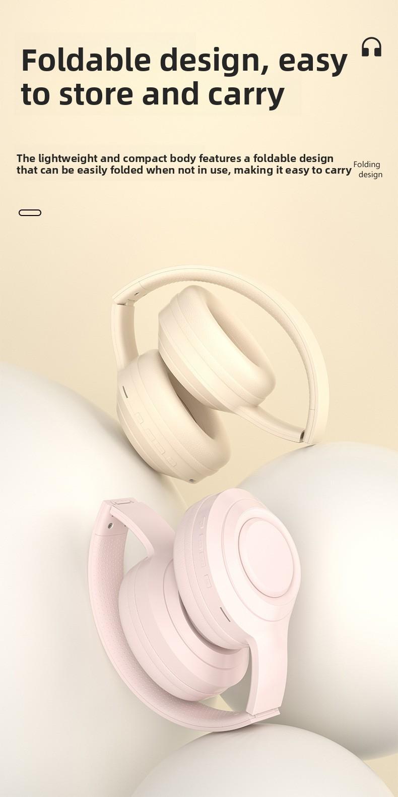 DR58 Wireless Headphones Noise Cancelling Over Ear Bluetooth Headset Long Battery Life for Travel Sports High Bass Hifi Sound Headphones