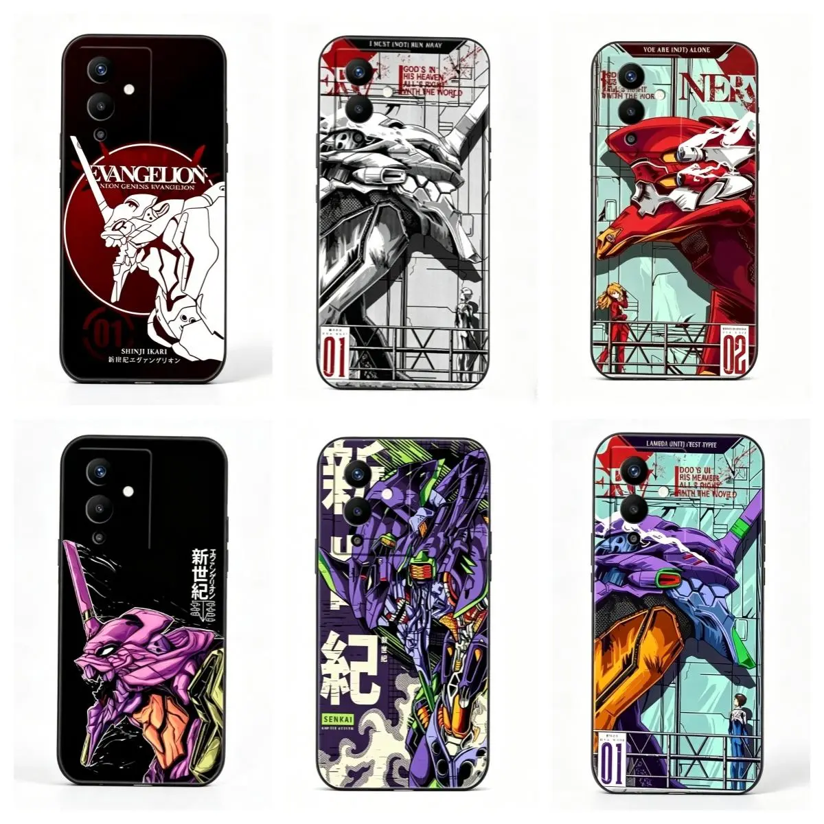 N-Neon G-Genesis E-Evangelion Cover Phone Case for iPhone 17, 16, 15, 14, 13, 12, 11 Pro Air Plus ProMax and Samsung S26-S20 Ultra Plus FE shock-absorbing phone cases, fashionable gift.