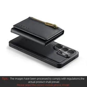 Phone Case Casing Protective For Samsung Galaxy S26 Ultra S23 FE S24 Plus S25 Edge Magnetic Zipper Pu Leather Split Type Card Holder Back Cover