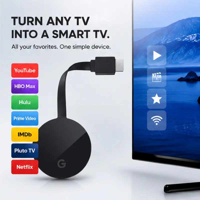 HDMI Display Screen Mirroring Dongle, Wireless Miracast Adapter for iPhone Android Phone to TV, Monitor & Projector, Plug and Play
