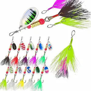 Fishing Lures Kit, 10 Spinnerbaits w 16 Attachable Rooster Tails in 8 Colors, Fishing Lures  Bass Salmon Trout and Crappie