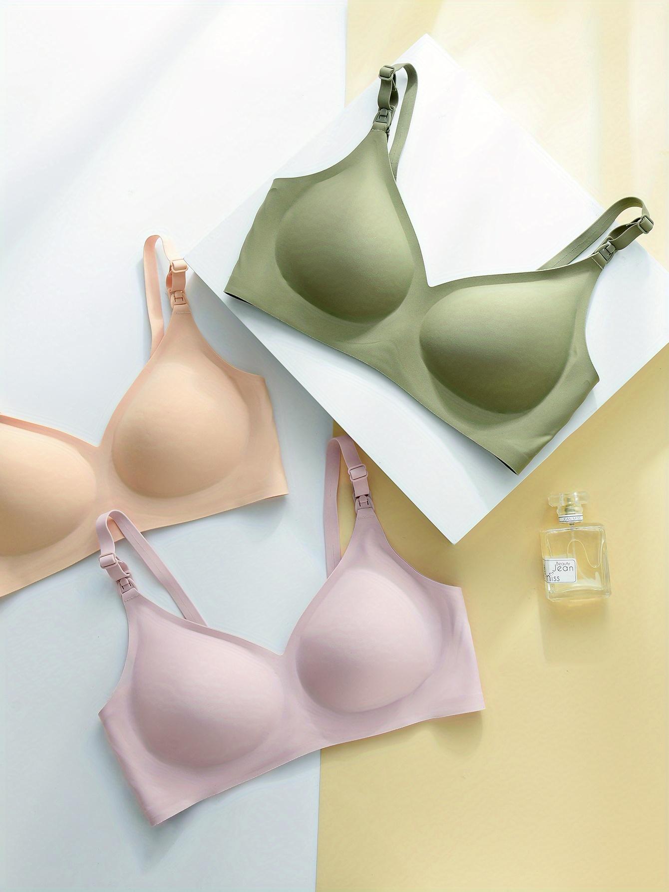 Comfy Wireless Nursing Bra - Removable Pad, Medium Support, Breathable Polyamide Fabric, Hand Washable, Solid Color, Casual Style for Adult Women