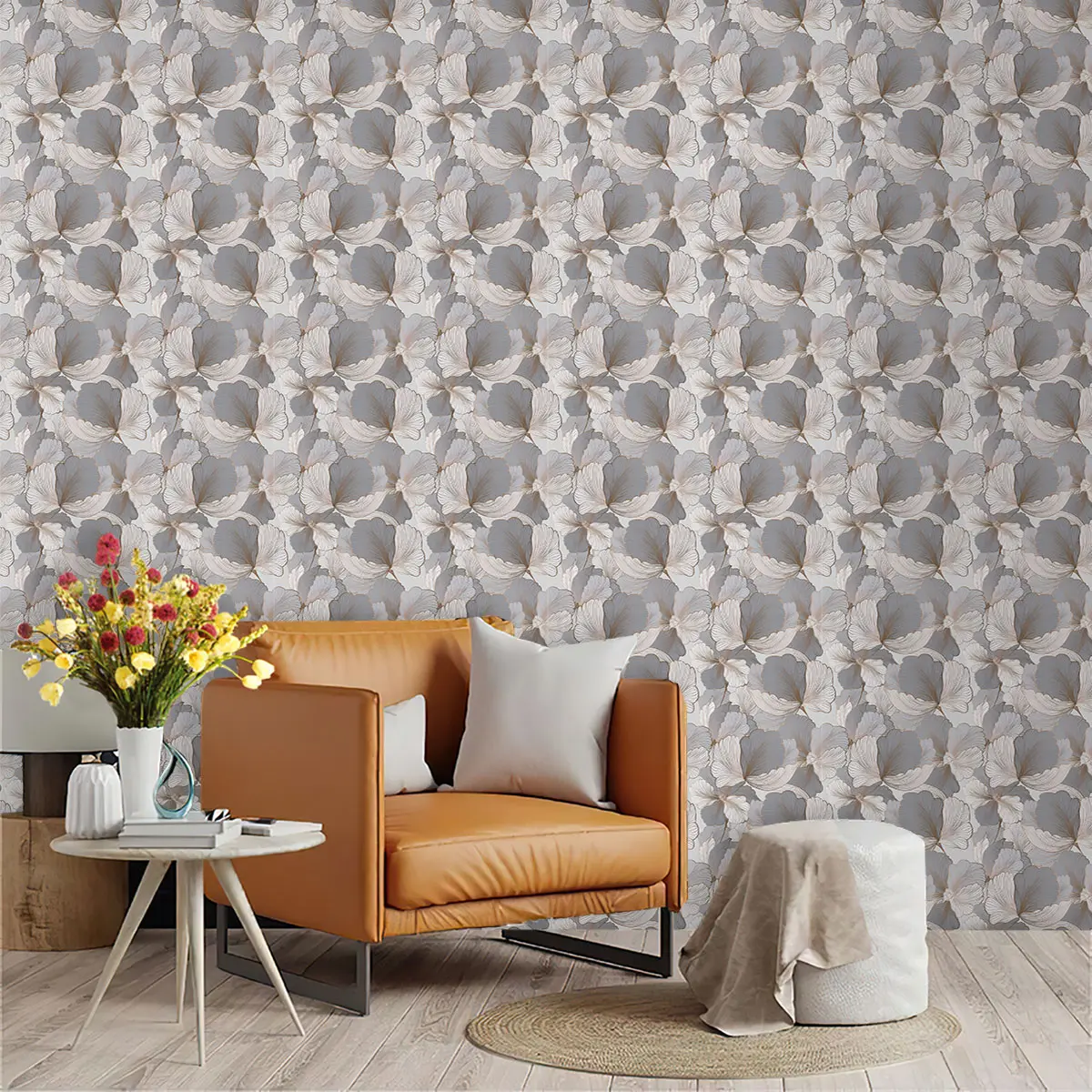 1PC geometric petal pattern modern minimalist wallpaper, suitable for home use in living rooms, bedrooms, foyers, cafes, and guesthouses as a wall decoration