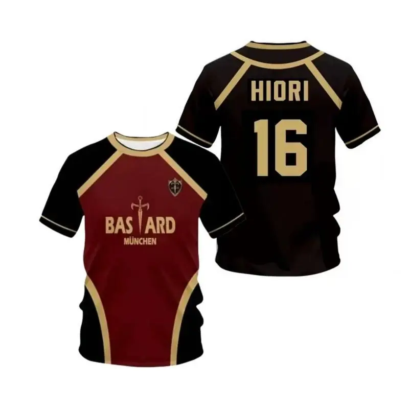 Blue Lock Anime Jersey, 3D Printed Bastard Munchen Football Costume for Cosplay Enthusiasts, Michael Kaiser & Isagi Character Clothes