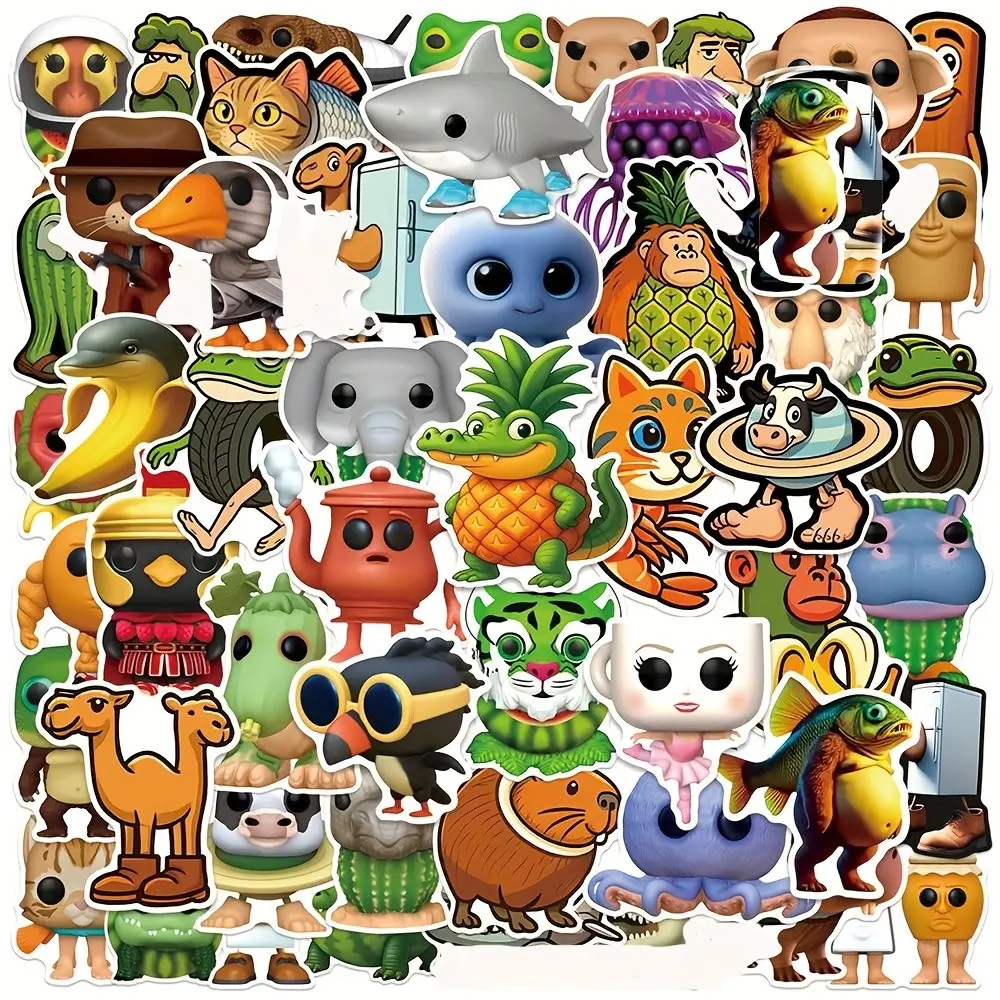 Italian Shanghaini Stickers Set, 5 Packs X 50pcs Each, 250 Total Funny Creative Abstract Stickers, Unique Design Wall Art Decorations