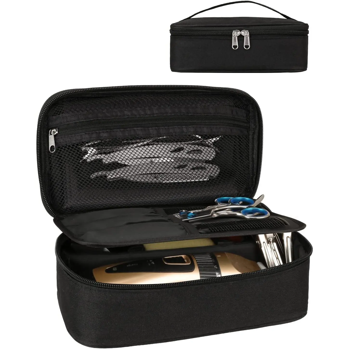 Barber Tool Bag, Hair Clipper Bag Hair   Storage Bag Shaving Kits Haircut Accessories Organizer Bag  for Women (Black)
