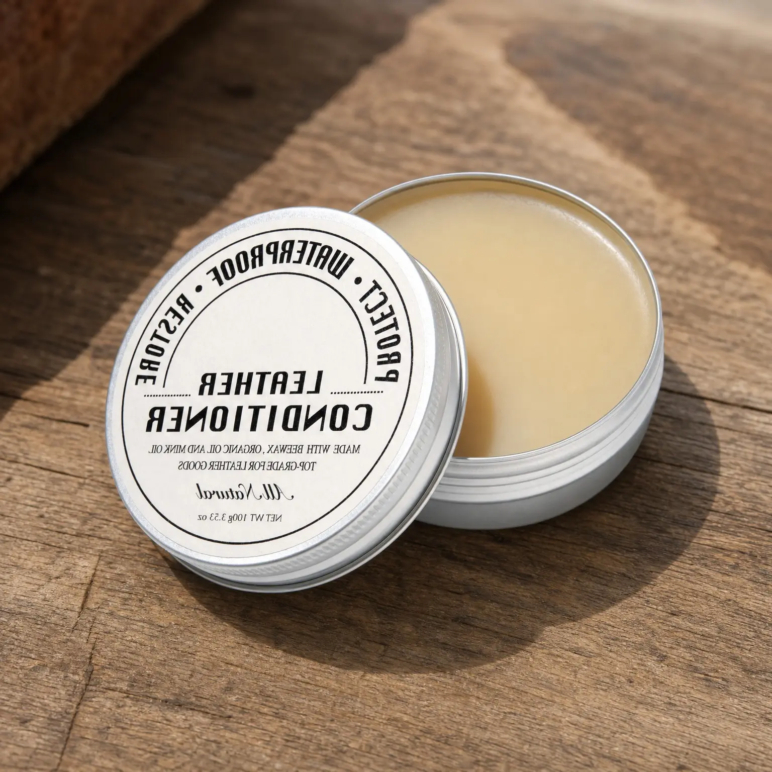 All-Natural Leather Conditioner and Cleaner with Mink Oil & Beeswax – Protects, Softens & Waterproofs Furniture, Car Seats, Shoes, Boots, Bags (3.53 Oz)Gift