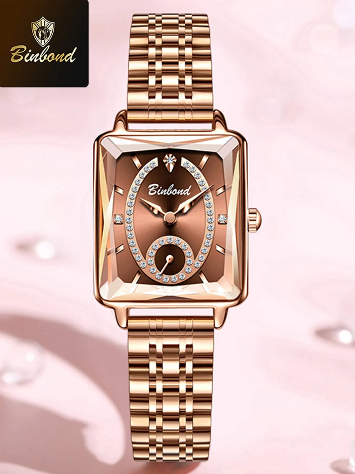 Binbond Women's Quartz Watch, Luxurious Precision Night Glow Waterproof, Durable Casual Timepiece, Original Female Watch