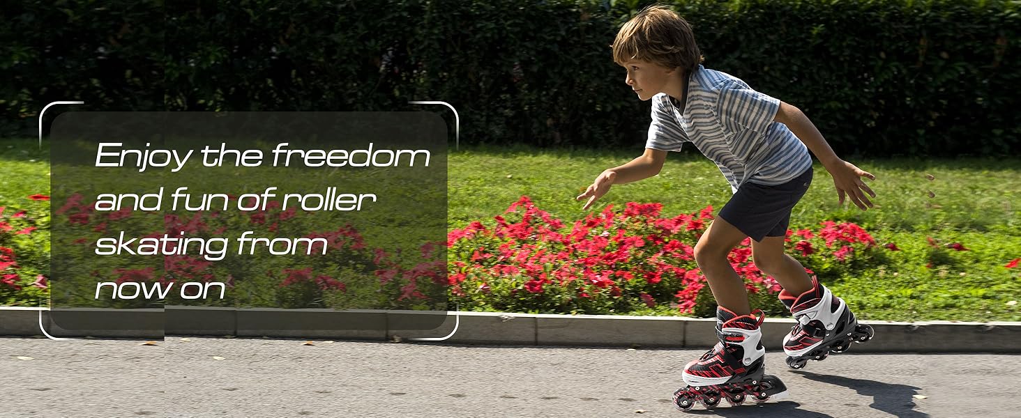 AGS Adjustable Inline Skates Boys and Girls Ages 5-8 8-12 with Light up Wheels,Roller Skates for Kids Ages 4-12, Teen Skates for Beginner Outdoor and Indoor