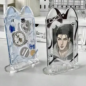 1PC Acrylic Bar Sticker Stand Frame Small Desktop Color Paper Brick Holder Display Rack - Base Sticker Holder