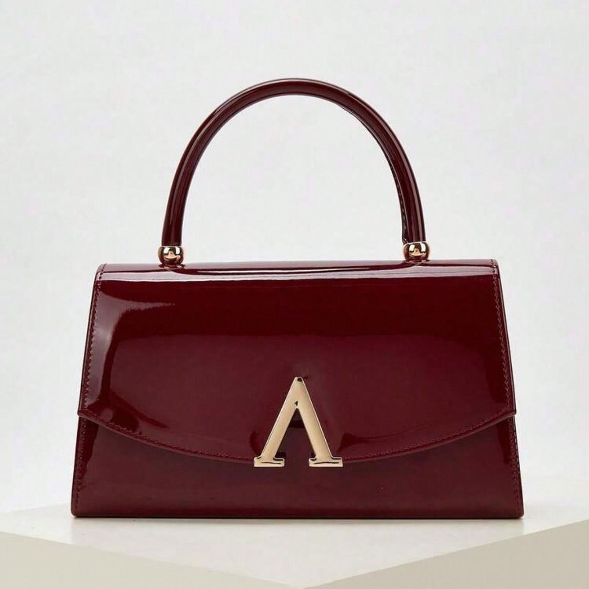 Stylish Luxury Solid Color Patent Clutch Woman Wallet PU Portable On Purse Handbag Crossbody Bag with chain for Office, College, Work, Business, Commute, Outdoor