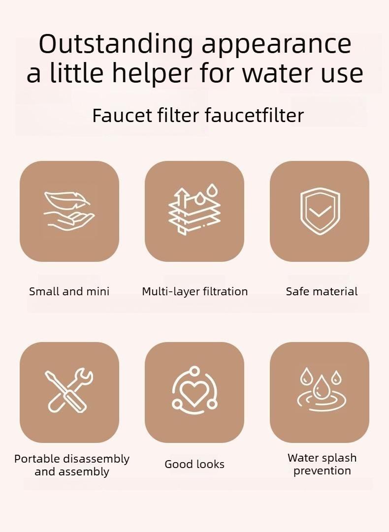 Minimalist Fresh Water Tap Filter for Home Use, Multi-Layer Filtration Purifier Tap, Kitchen Water Cleaner, Vegetable Washing Tool, Anti-Splash Guard, Removable Reusable, Household Faucet Filter Accessory.
