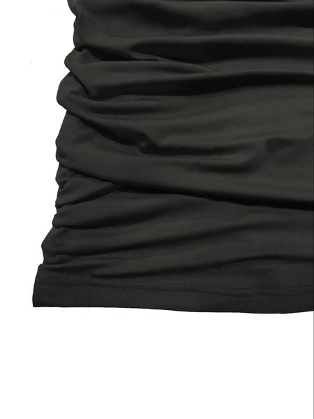 Elegant Asymmetrical Neck Long Sleeve Dress, Pure Color Ruched Design, Women's Fashionable for Special Occasions