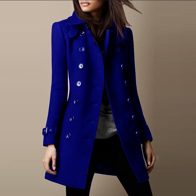 Autumn and Winter Double-breasted Casual Jacket Women's Clothing Women's Double Breasted Wool Coat winter  jacket  collection
