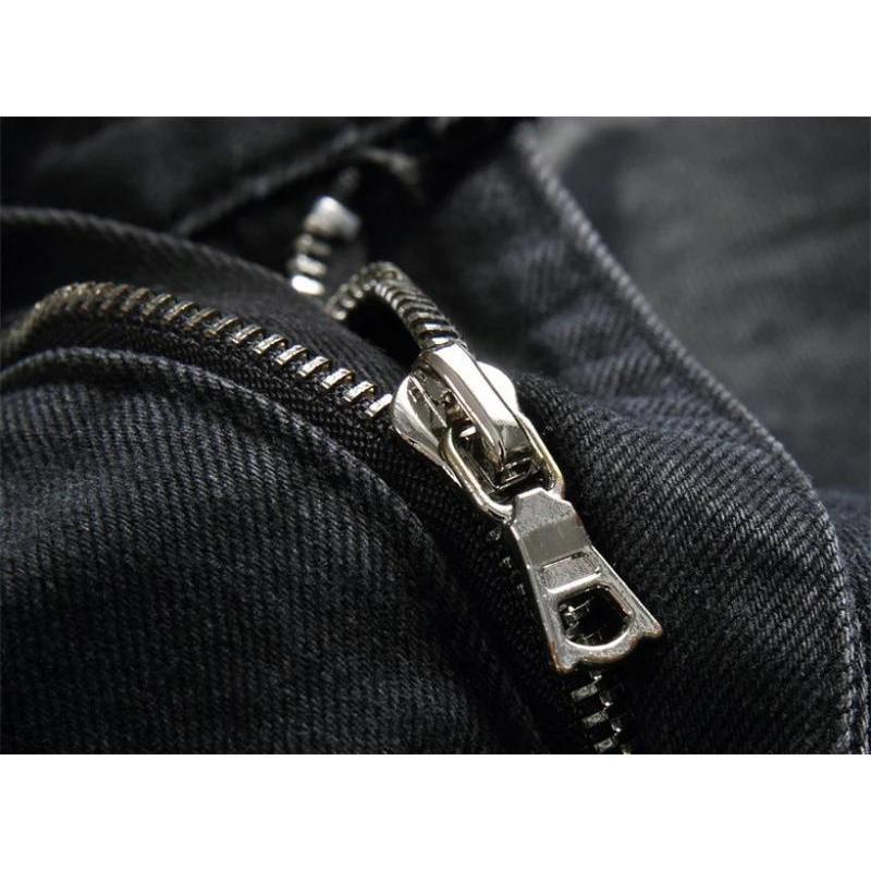 Men's retro black jeans with ripped holes, trendy stretch slim fit, fashionable pants, versatile men's pants Casual