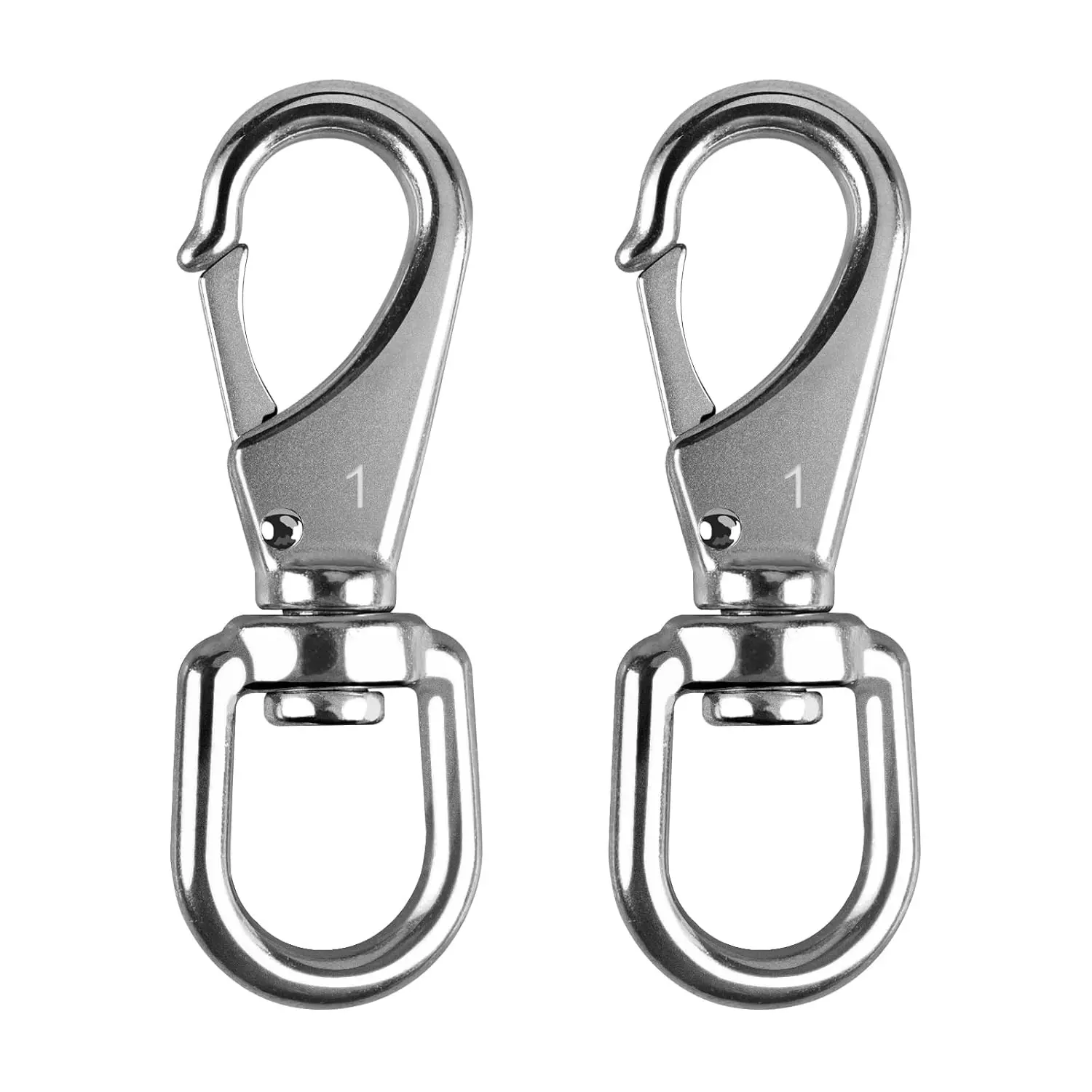 KINLINK 304 Stainless Steel 3.5 Inch Swivel Spring Snap Hooks, 2 Pack Heavy Duty Flag Pole Clips for Flagpole Rope, Dog Leash, Keychain, Boat Anchor Rope, Bird Feeder