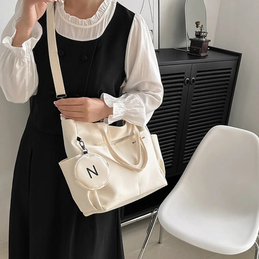 Women's Waterproof Oxford Cloth Tote Bag - Large Capacity Multi-Pocket Laptop Bag with Detachable Crossbody Strap for Student School & Daily Commute, Bags