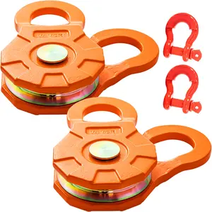 VEVOR Snatch Block, 11T/25, 000 LBS Working Load Limit, Heavy Duty Winch Pulley for 0.55/14 mm Synthetic Rope or Soft Shackles, Off-Road Recovery Accessories for Tractor, Truck, ATV UTV, 2 Packs
