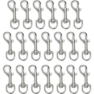 Heavy Duty Swivel Snap Hooks Pet Buckle Trigger Clip Clasp for Linking Dog Leash Collar Key Chain Clothlines (2-3/4" (7cm), 20 Pack)