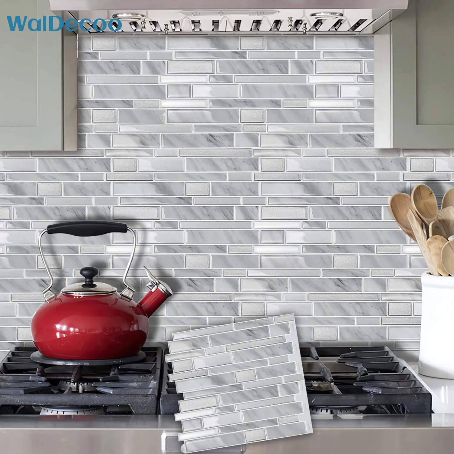 3D Marble Pattern Interior Wall Sticker, 10pcs Self-adhesive Oil-proof Waterproof Wallpaper, Peel and Stick Wallpaper Designs, Decorative Wall Sticker for Kitchen & Bathroom