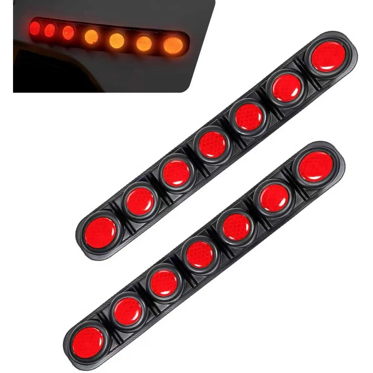 2 PCS Car Bumper Protector Strips, Automotive Bumper Reflective Anti-Scratch Protecto, Rubber Protection Strips for Front and Rear Bumper, Universal for Most Cars (Red)