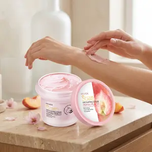 Eelhoe Peach Body Scrub, Gentle Exfoliation, Brightening Skin Tone, Smooths Roughness, Moisturizing, Sweet Fruit Scent, Single Item