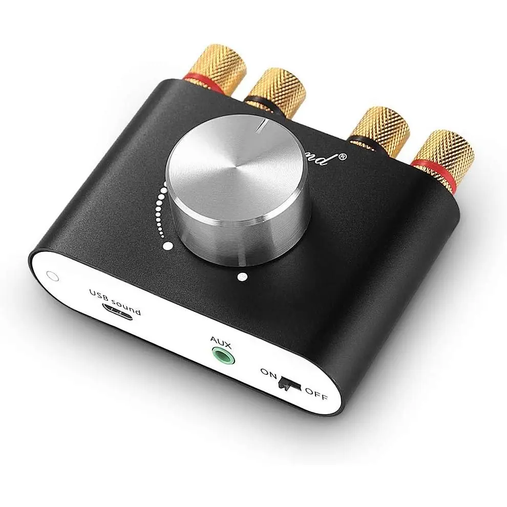 Nobsound Mini  5.0 Power Amplifier, Stereo Hi-Fi Digital Amp 2.0  50W×2 with AUX/USB/ Input,   Receiver, PC Sound Card with Power  (Black)