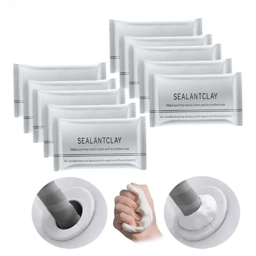 2026 New 10Pcs Waterproof Sealant Mastic, Quick Repair Mud for Wall Holes, Pipe & Air Conditioning Sealing, Sealant Clay, Flexible, 30G, 10 Bags Of Sealing Clay, 10Count, Ac Duct, 10-Pack
