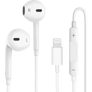 Wired Lightning Earbuds with Mic & Volume Control, HiFi Stereo In-Ear Headphones, Compatible with iPhone/iPad/ipod, Ideal for Gaming & Music