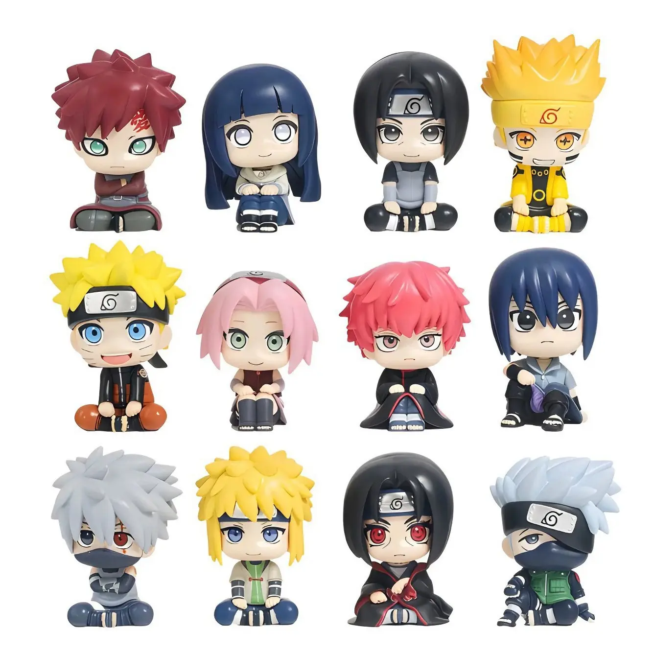 Naruto Q Version Sitting Figure 10cm, Multiple options available，Mini Desktop Anime Collectible, Naruto Characters Minato Madara Sasuke Kakashi, Gift Idea