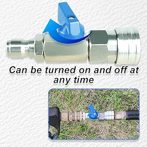 High Pressure Washer Ball Valve Kit 3/8 NPT Quick Connector 4500 PSI for Washer Hose