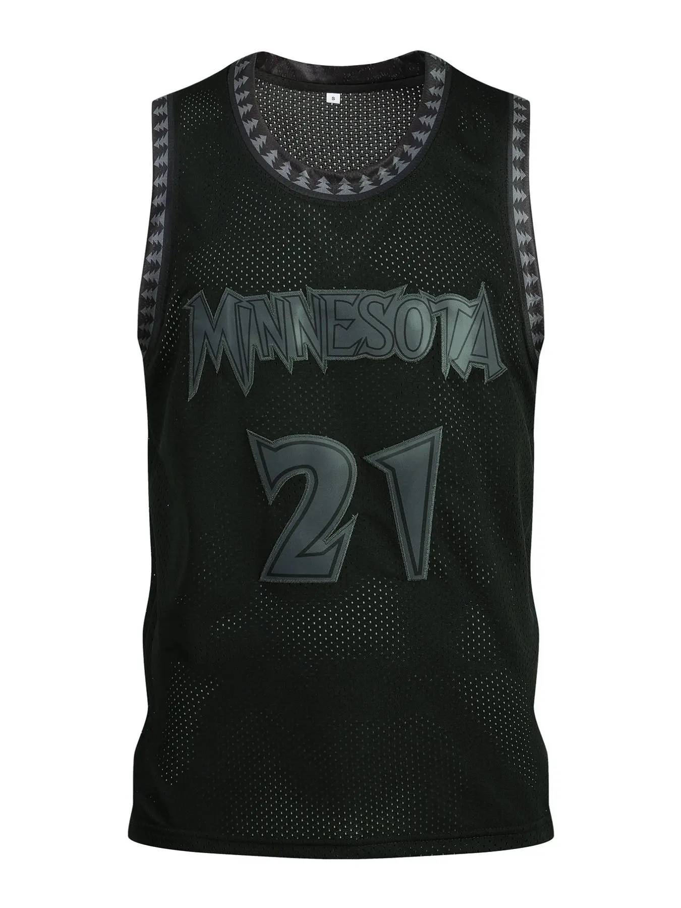 Men's 21 Black Basketball Jersey, Embroidered Sports Vest, Casual Fitted Long Sleeve Top, H-Type Silhouette, Unlined Design