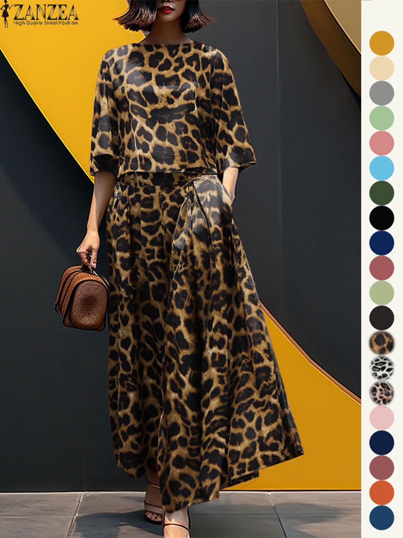 Women's Top & Wide Leg Pants Two-piece Set, Casual Fashion Cozy Three Quarter Length Sleeve Top & Trousers for Daily Outdoor Wear, Ladies Clothes for All Seasons, Womenswear