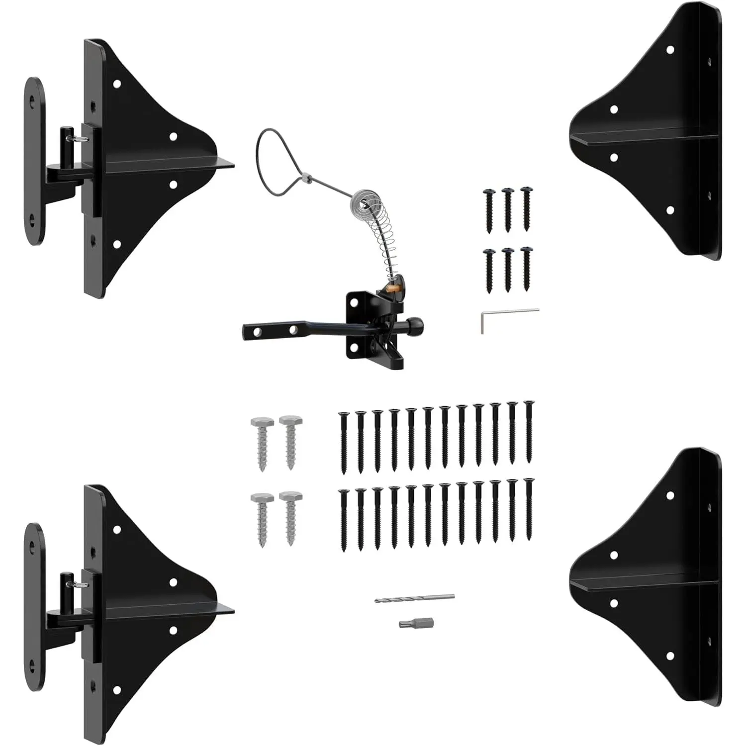 Anti Sag Gate Frame Kit, 90 Degree Angle Gate Hinges, Gate Fence Kit with Gate Latch for Wooden Fence, Driveway, Corral, Wood Windows