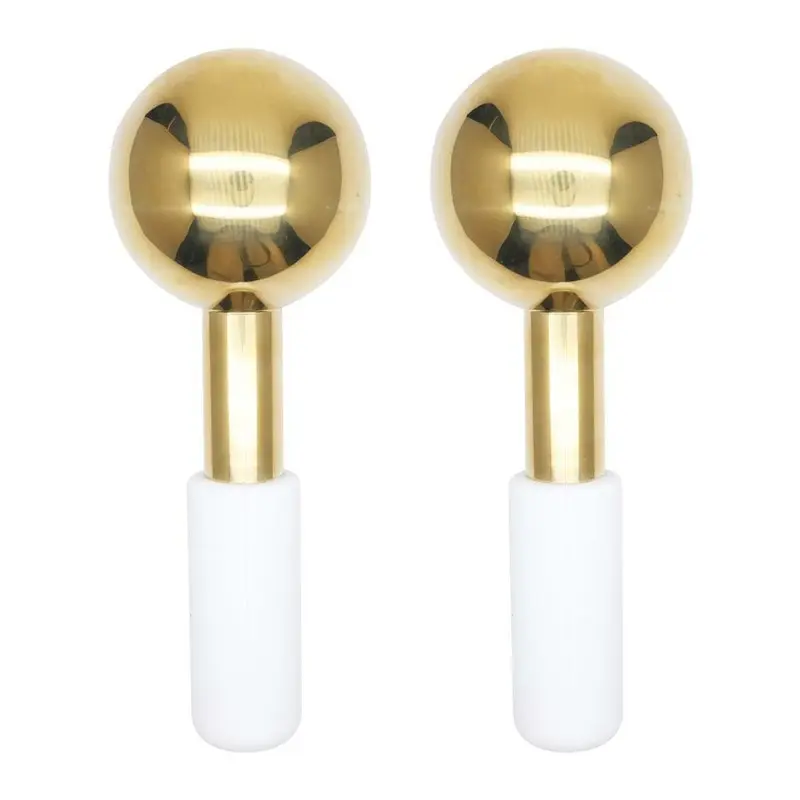2 Shatterproof Stainless Steel Facial Ice Balls with Storage Bag for Soothing Facial Skin Relaxation, Reducing Dark Circles, Facial Puffiness and Boosting Blood Circulation