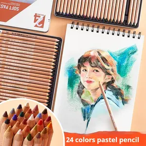 24 Color Pastel Pencils for Artistic Drawing, Specialized for Portrait Skin Colors, Ideal for Artists and Sketch Enthusiasts