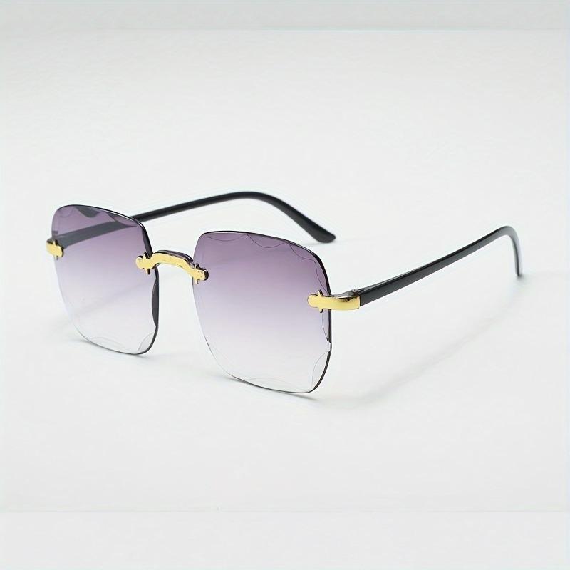 4-Pack Geometric Pattern Rimless Retro Sunglasses for Men & Women, Gradient Tinted UV400 Protection Shades, Lightweight Casual Eyewear for Summer, Hiking & Outdoor Daily Wear