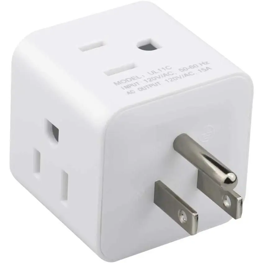 Multi Plug Outlet Extender,  3 Prong Wall Tap 4 Way AC Electrical Outlets Power Strip, Power Plug Splitter Grounded to  Adapter for  Office, Kitchen ( Plug Outlet)