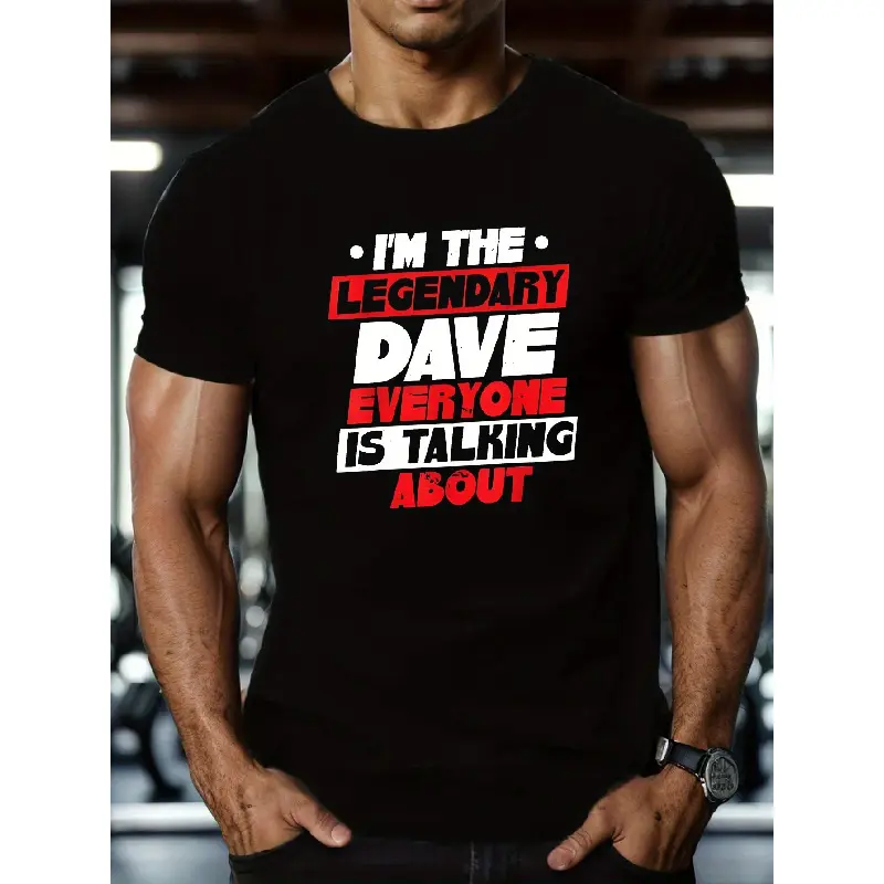 Legend Dave Men's Short Sleeve T-Shirt Summer Top Fashion Pattern Print Shirt