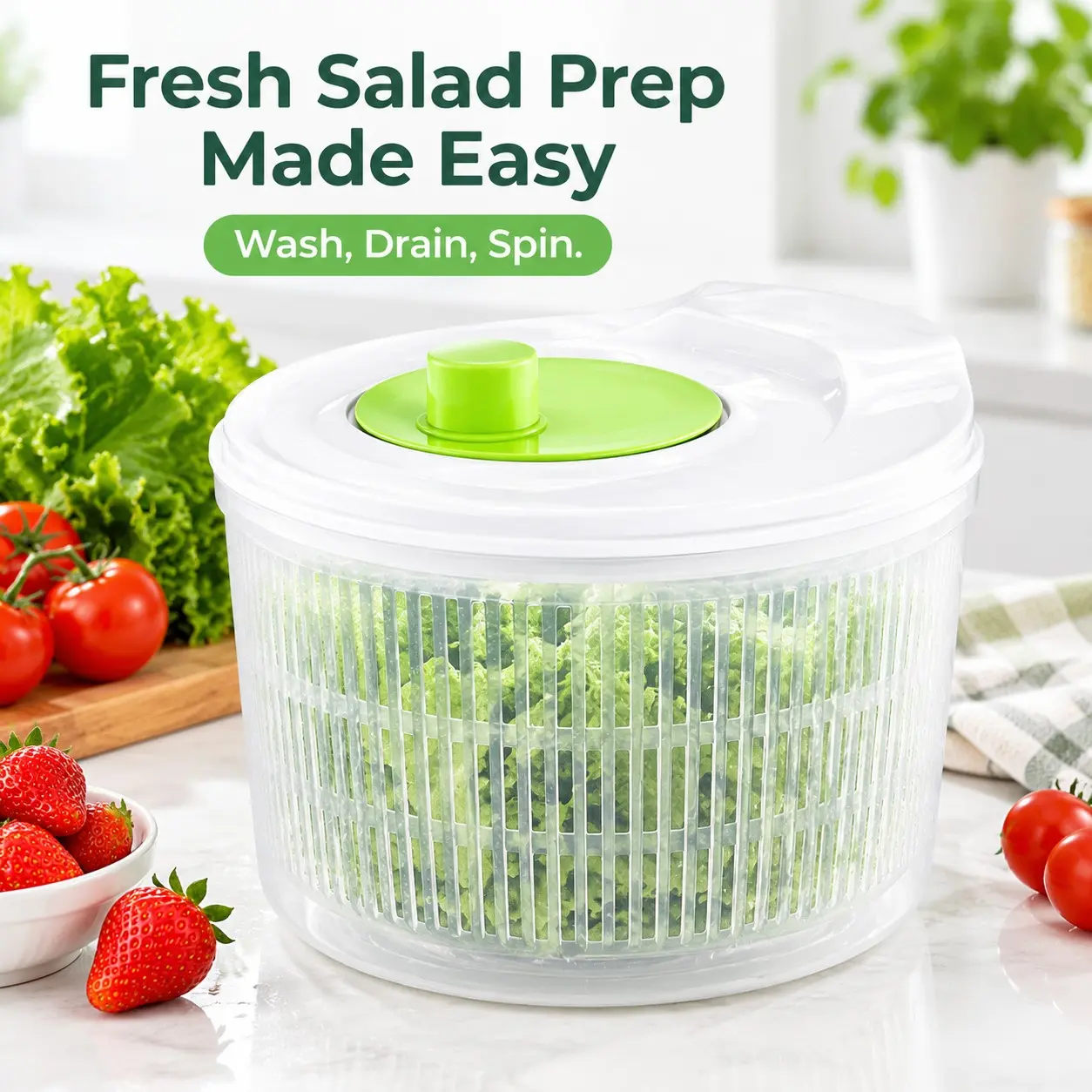 Multi-Functional Draining Basket, Large Capacity Fruit & Veggie Drying Tray, Lightweight Kitchen Tool, Easy Storage, Healthy Meal Prep