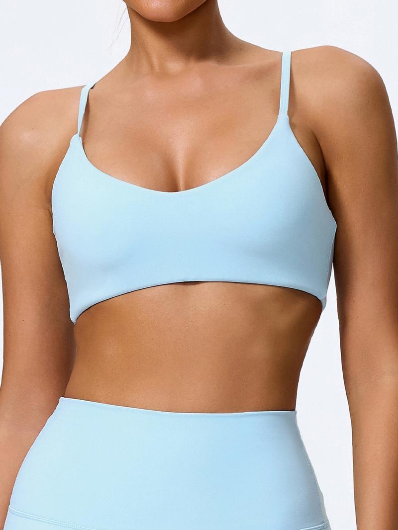 Women's Ultra-Soft Fabric Sports Bra, Tight-Fit Backless Yoga Top, Removable Pads, Ideal for Running & Fitness, Casual Daily Wear