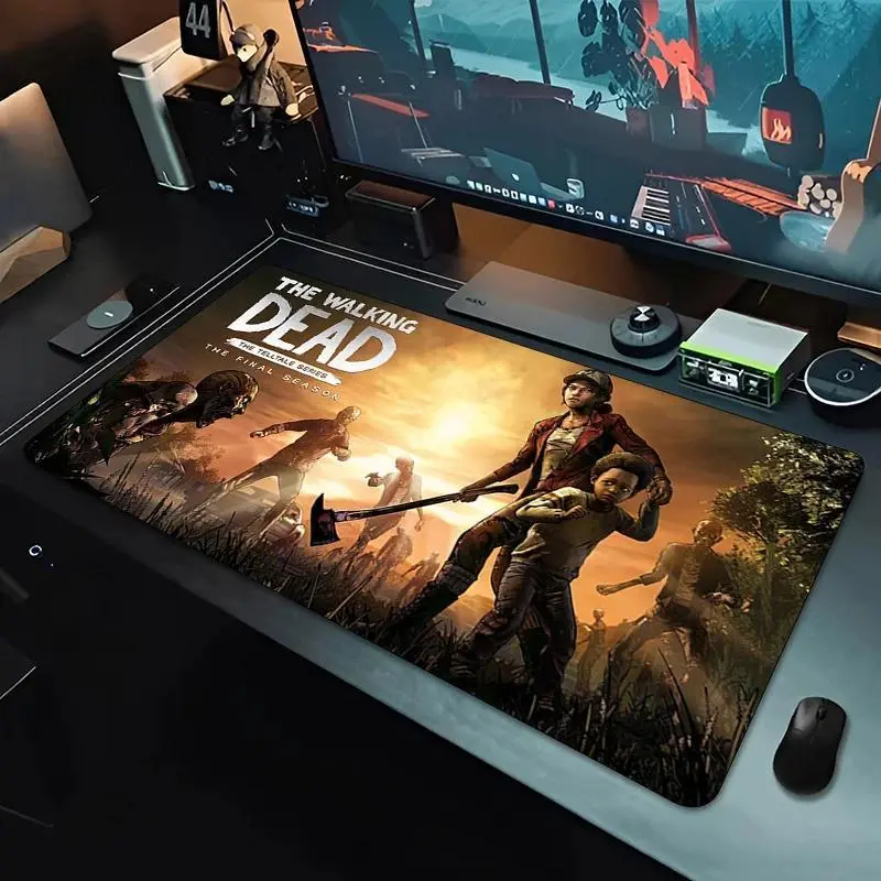 The Walking Dead Gaming Mouse Pad 90×40cm, Large Stitched Edge Desk Mat, Anti-Slip Rubber Keyboard Pad, PC Laptop E-Sports Desktop Accessories